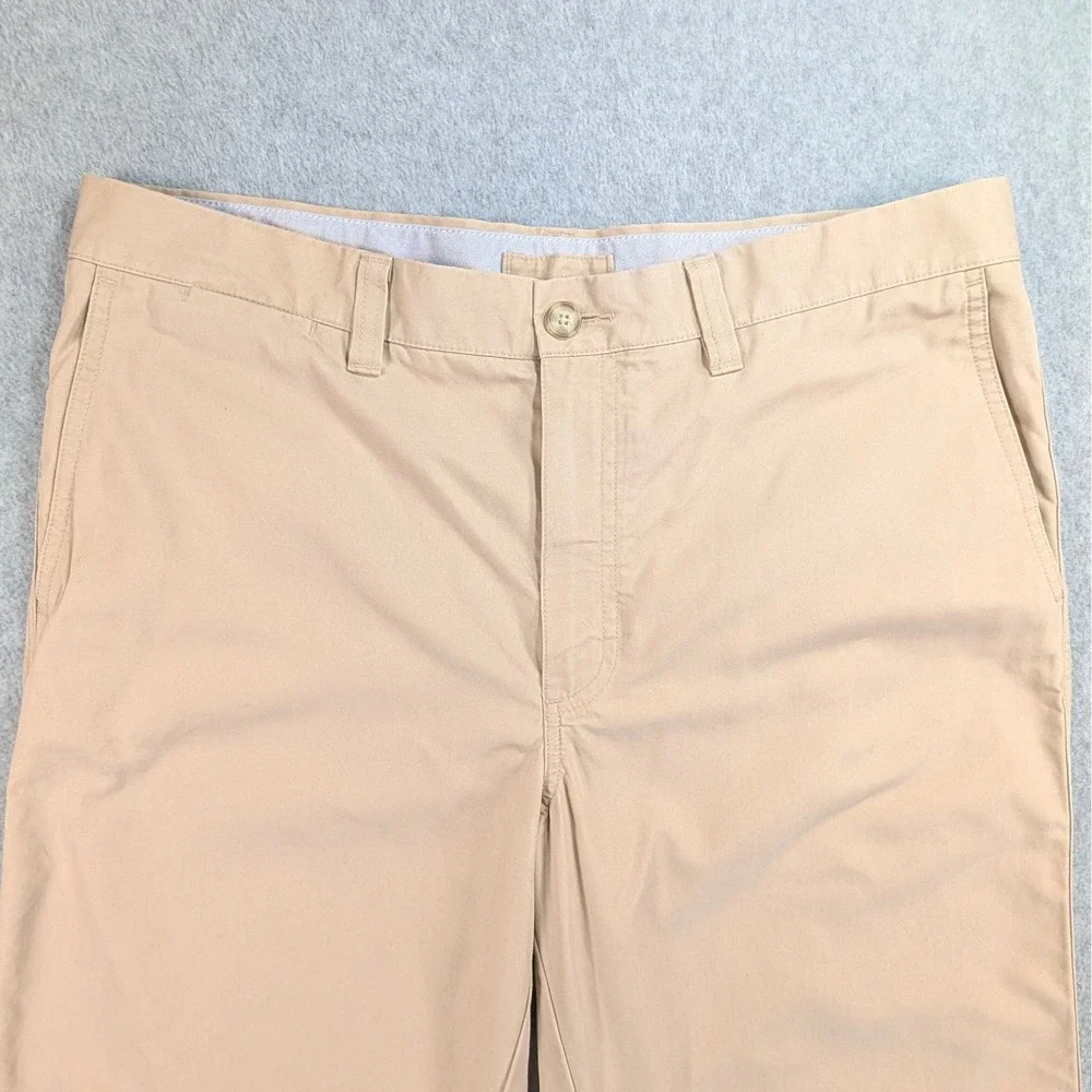 LL Bean Classic Fit Chino Pants Mens 35 Tan Khaki Cotton Flat Front 262548